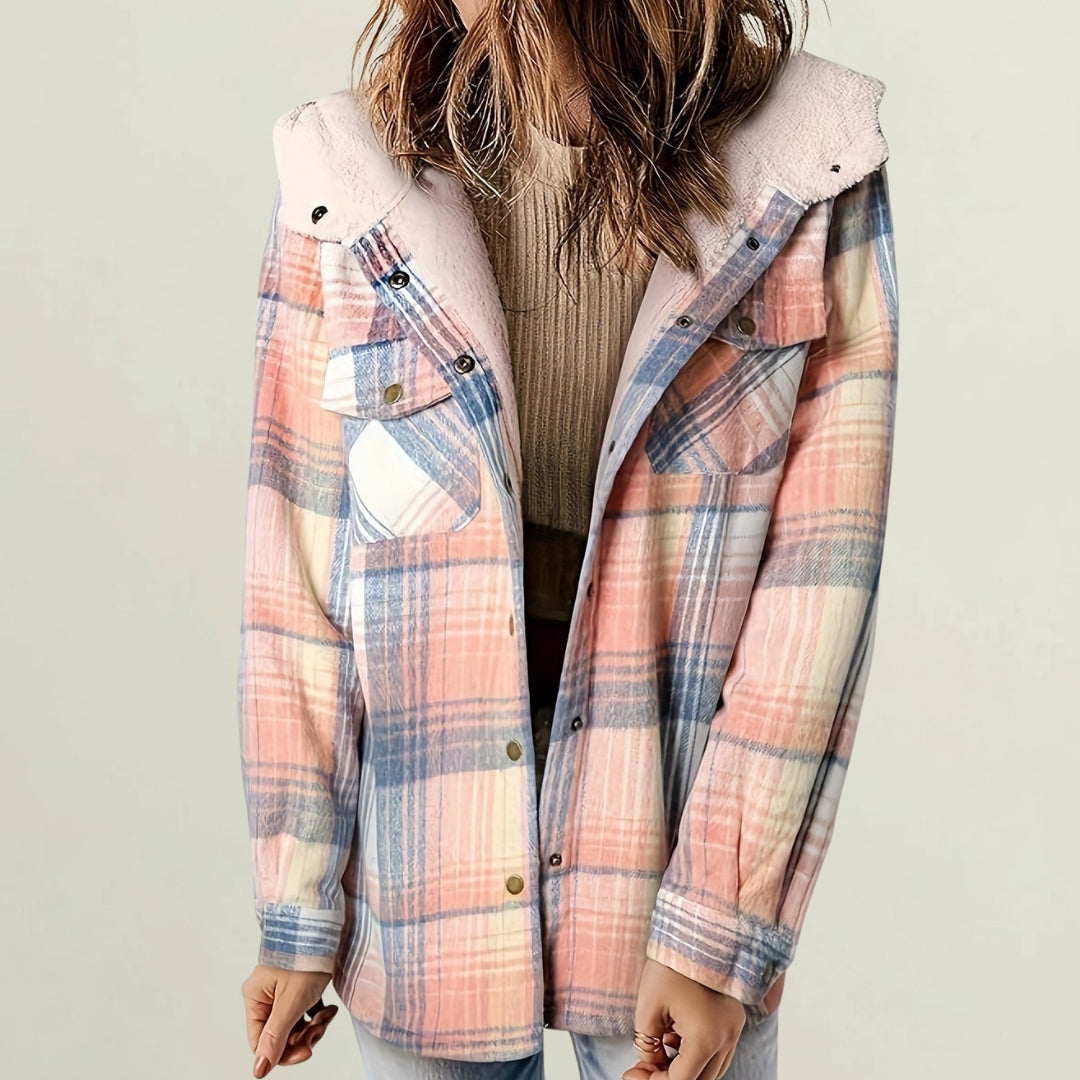 Alderby | Cosy Checked Zip Jacket