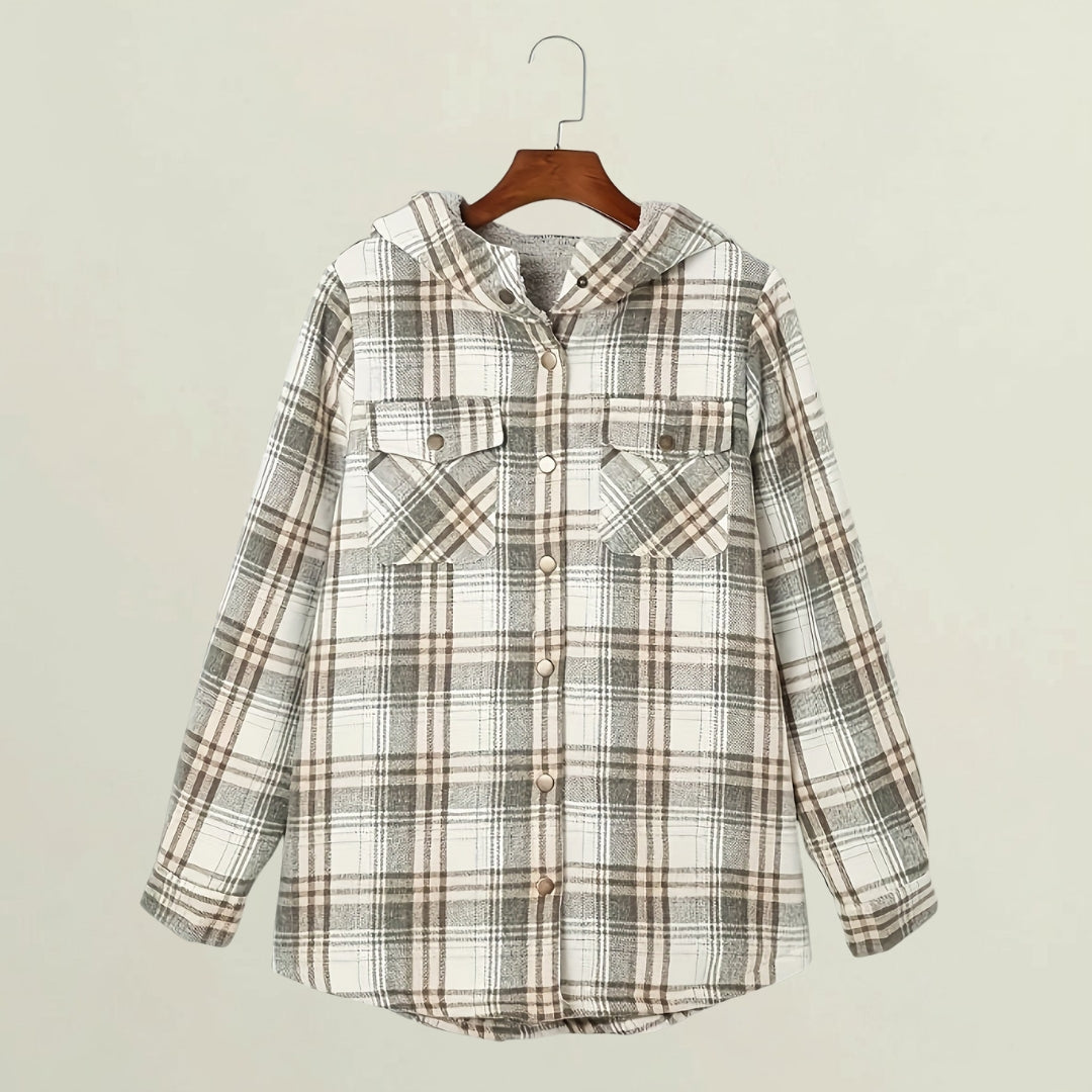 Alderby | Cosy Checked Zip Jacket