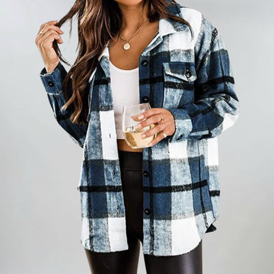 Wexmere | Cosy Checked Button Jacket