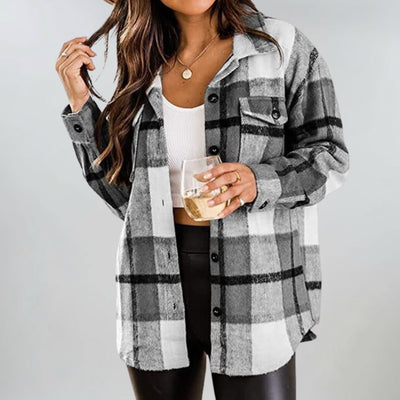 Wexmere | Cosy Checked Button Jacket