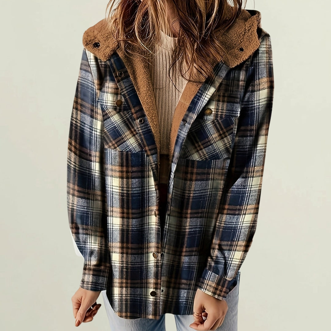 Alderby | Cosy Checked Zip Jacket