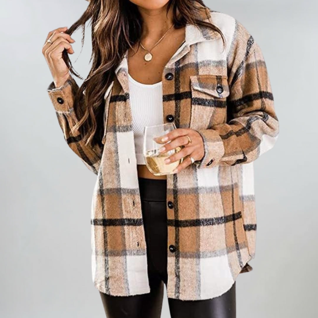Wexmere | Cosy Checked Button Jacket