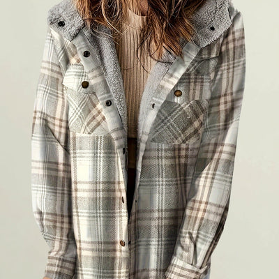 Alderby | Cosy Checked Zip Jacket