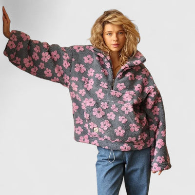 Hadleigh | Floral Zip Women’s Sweater